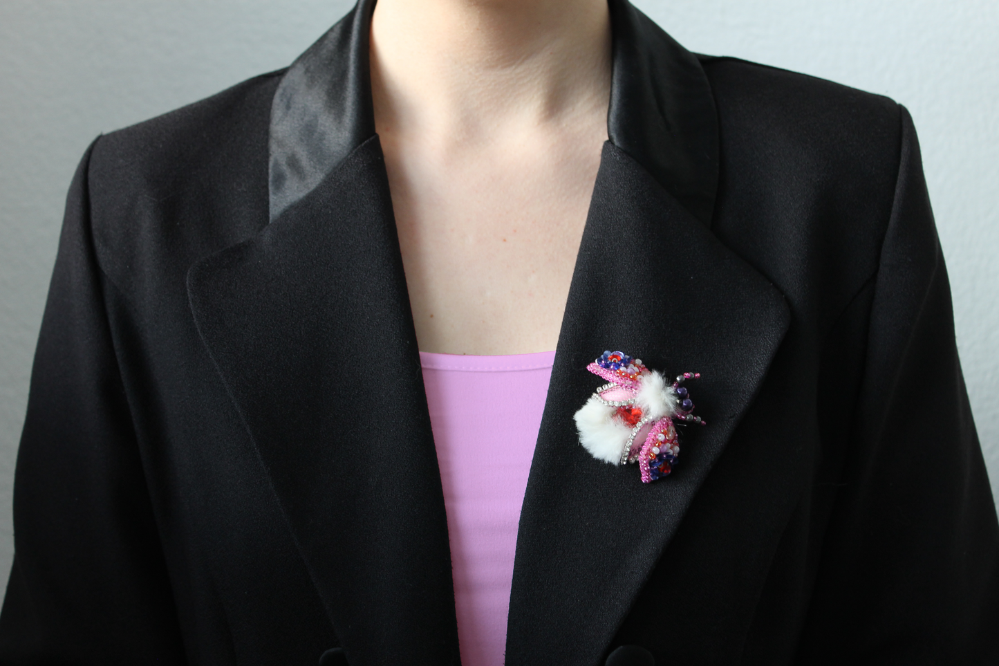 Brosche "PINK BEETLE"