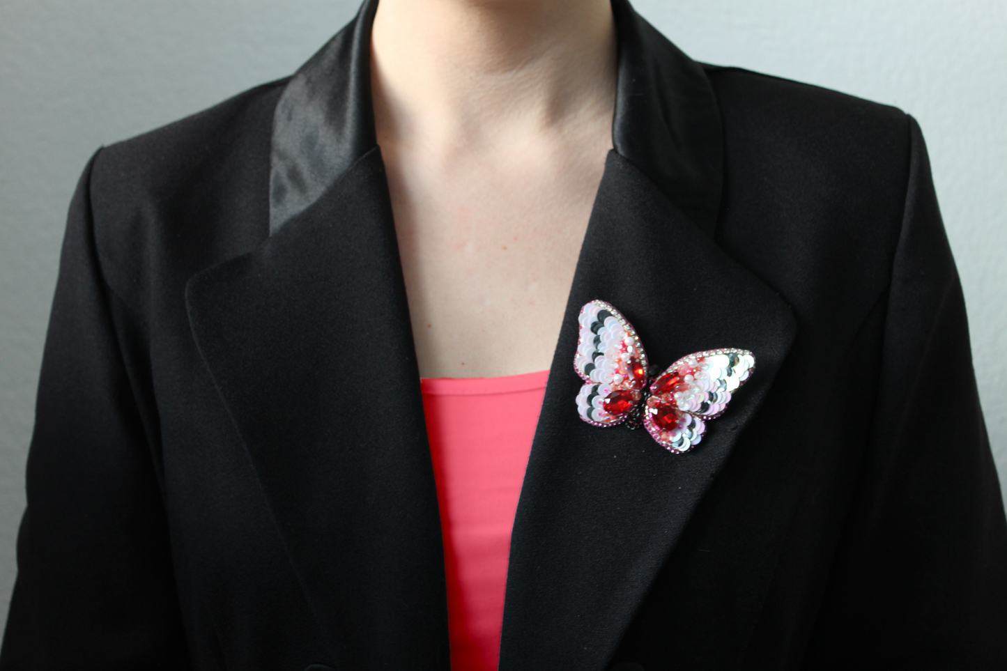 Brosche "RED BUTTERFLY"