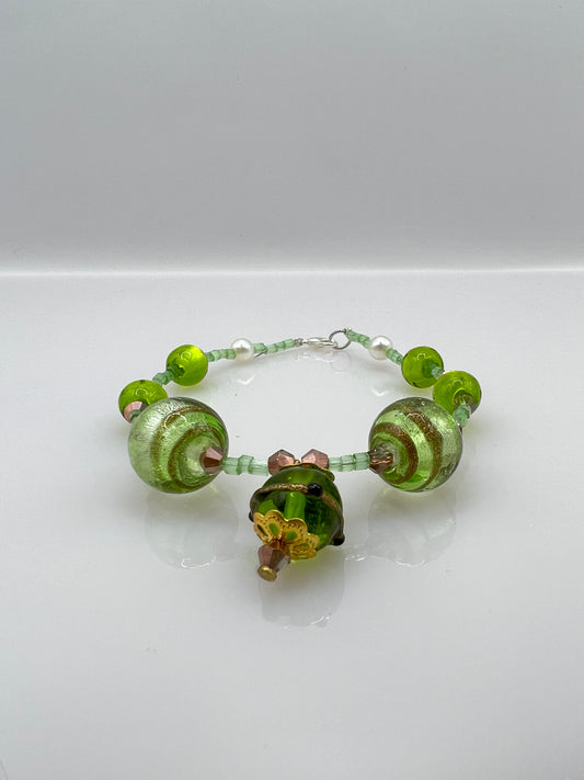 Armband "GREEN GOLDGLASS"