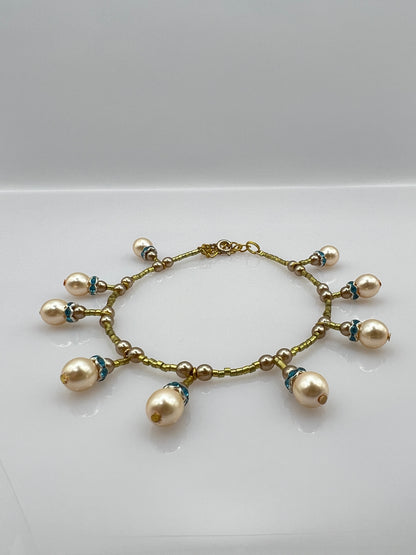 Ankle chain "PEARL BELLS"