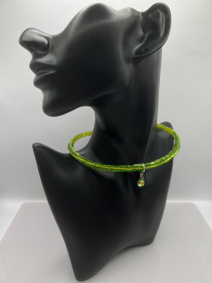 Halskette "GREEN CRYSTAL CHOKER"