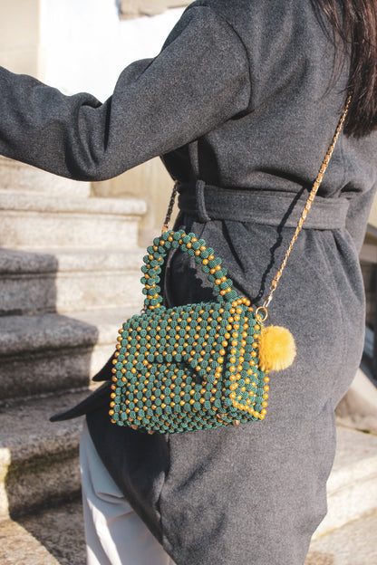 Handtasche "GOLDEN-GREEN PEARL"