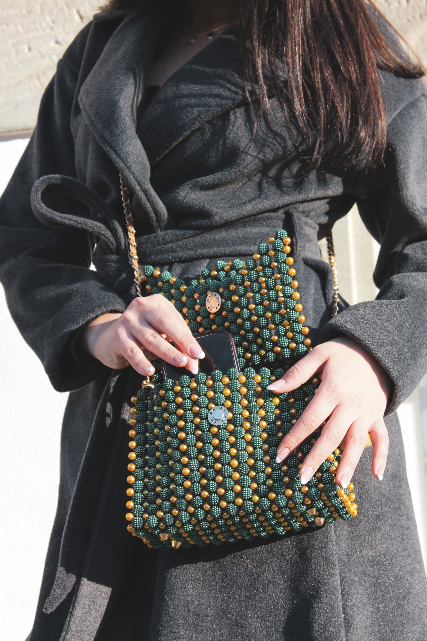 Handtasche "GOLDEN-GREEN PEARL"