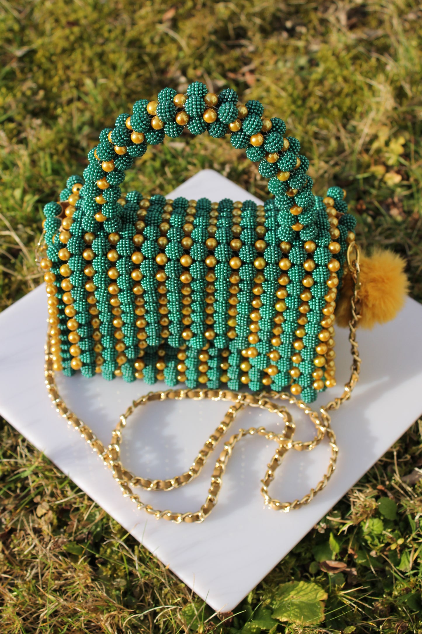 Handtasche "GOLDEN-GREEN PEARL"