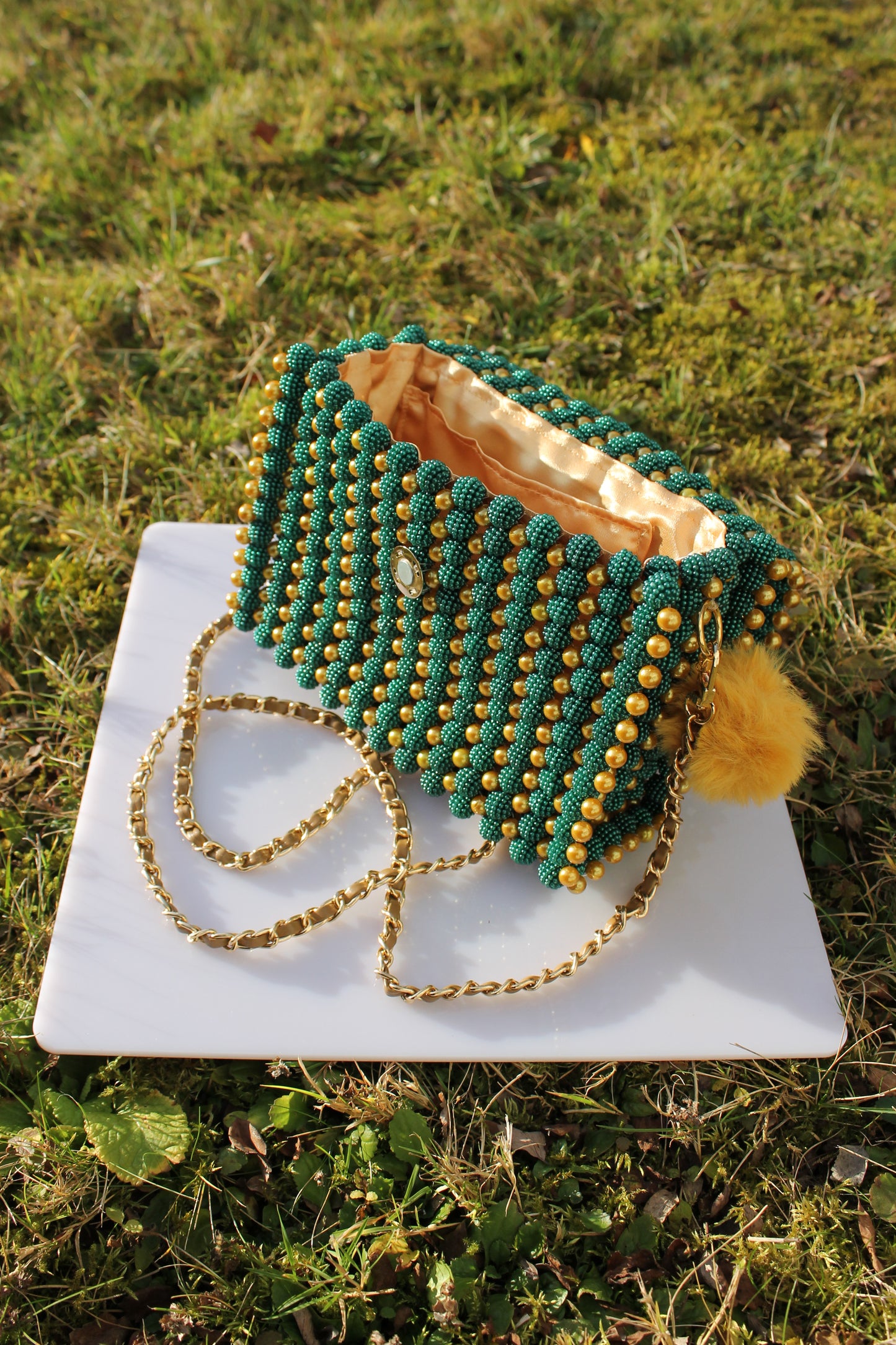 Handtasche "GOLDEN-GREEN PEARL"