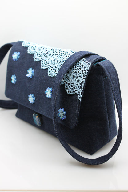 Handtasche "JEANS FLOWERS"