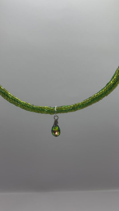 Halskette "GREEN CRYSTAL CHOKER"